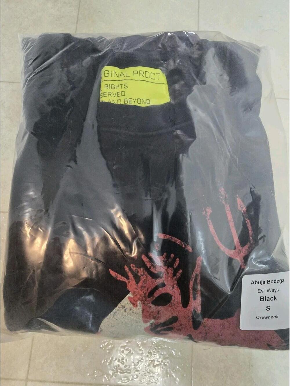 Abuja Bodega “Evil Ways” Black Sweatshirt Oversized Small - Picture 5 of 5
